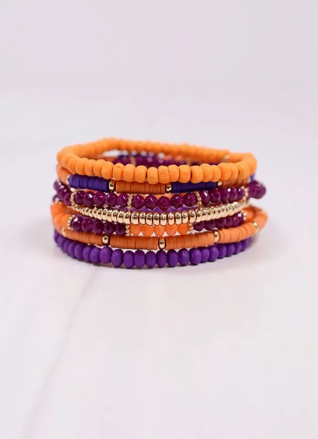 Quinley Bracelet Set ORANGE PURPLE