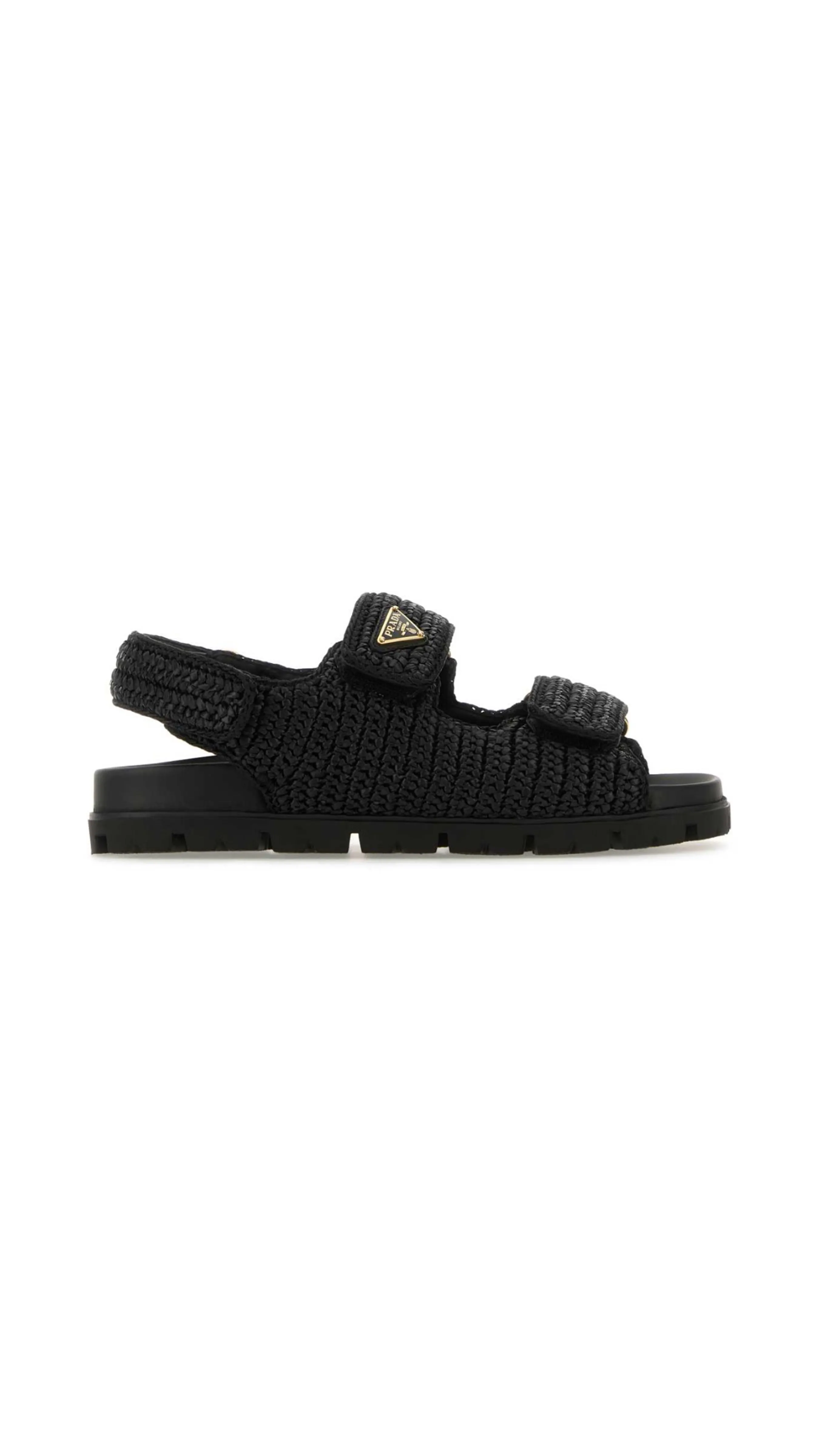 Raffia Sandal - Black