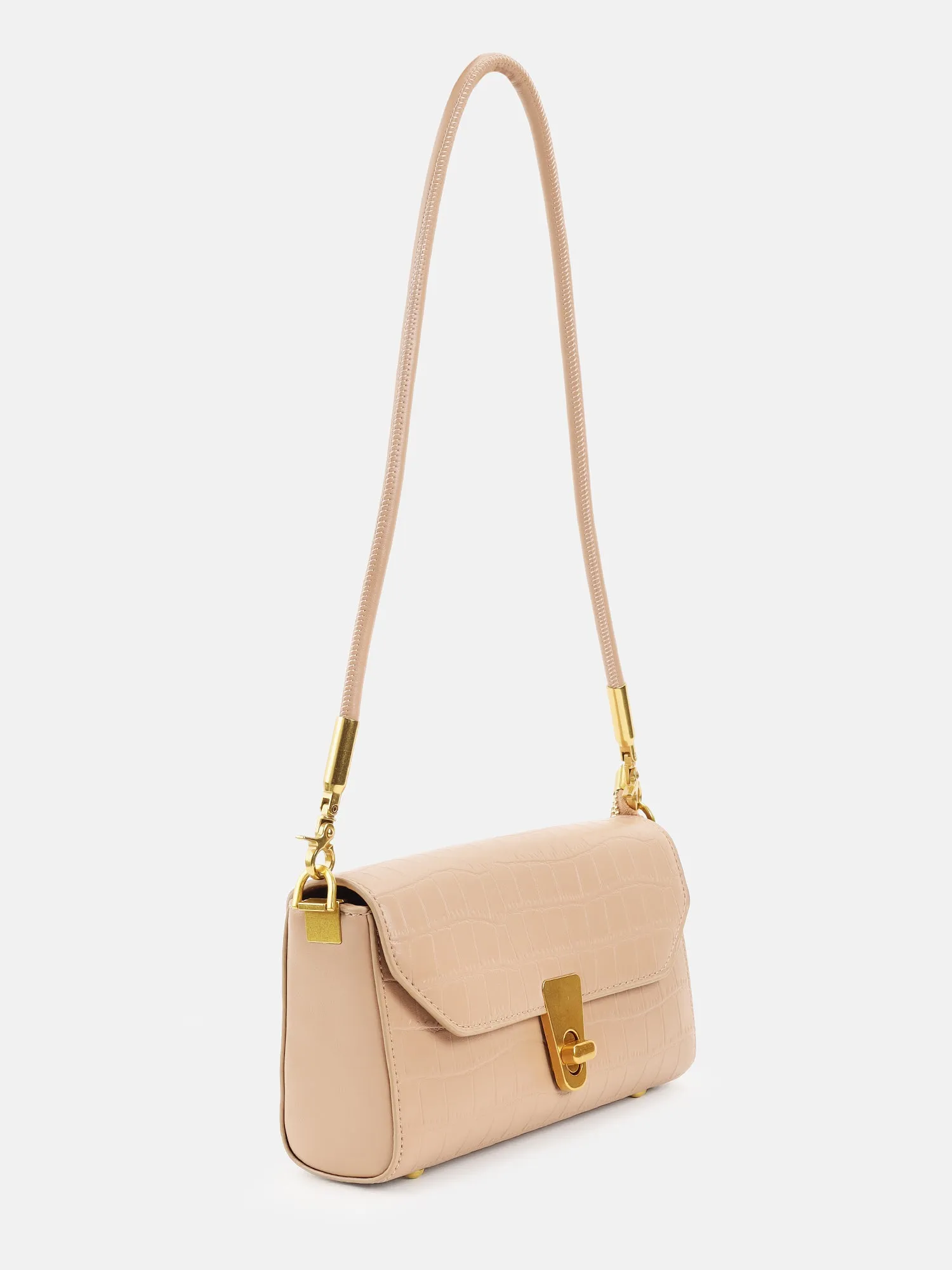 Rectangular Sling Bag Has Structured Flap Style