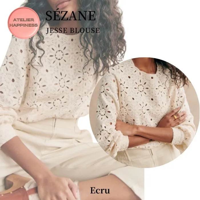 SEZANE  |Flower Patterns Casual Style Long Sleeves Plain Cotton