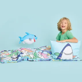 Shark Frenzy Sleeping Bag and Pillow