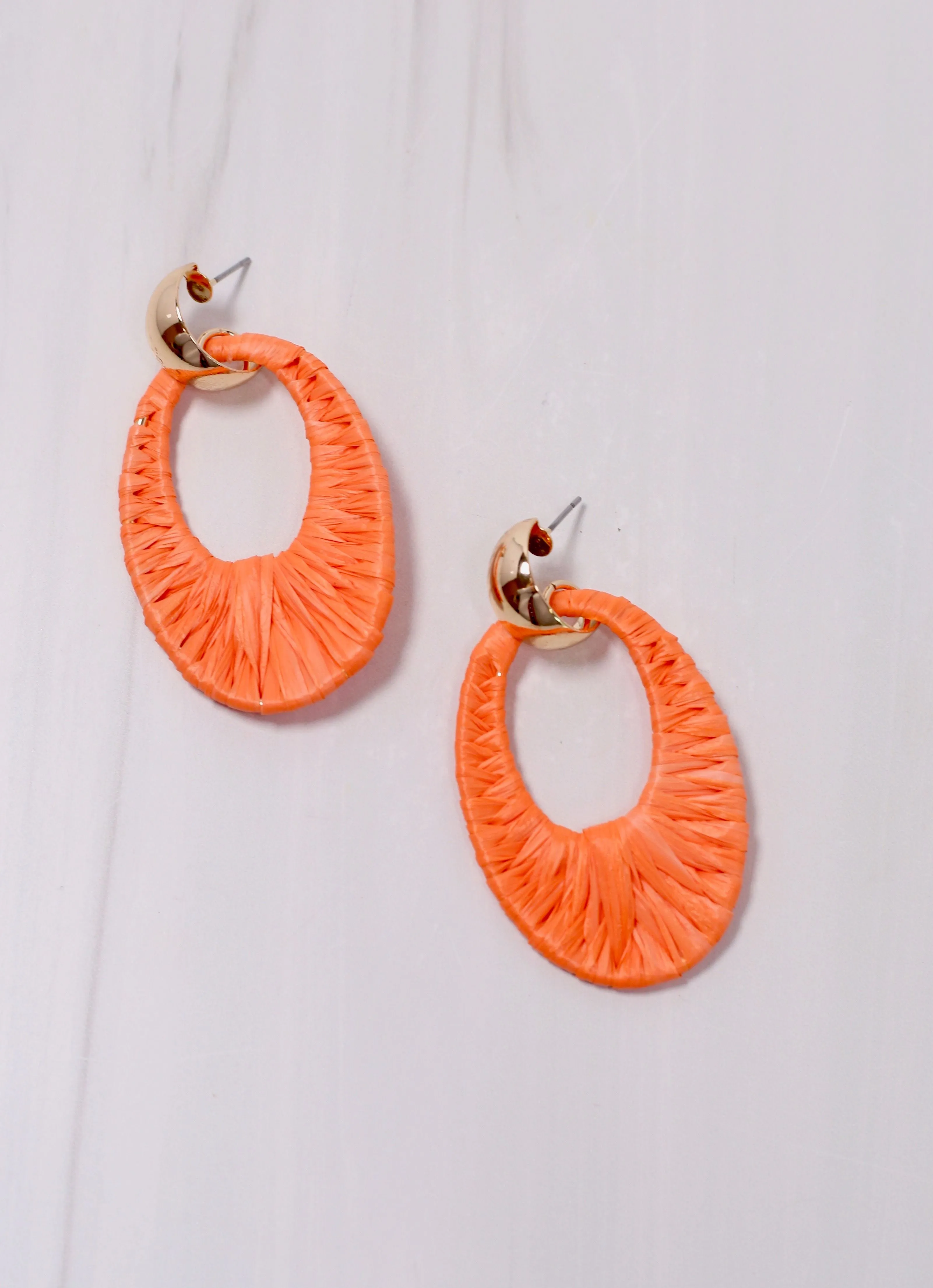 Sherb Wrapped Drop Earring ORANGE