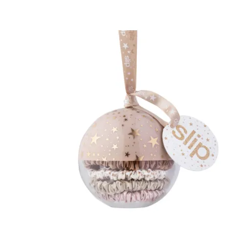 SLIP festive limited edition holiday baubles scrunchie