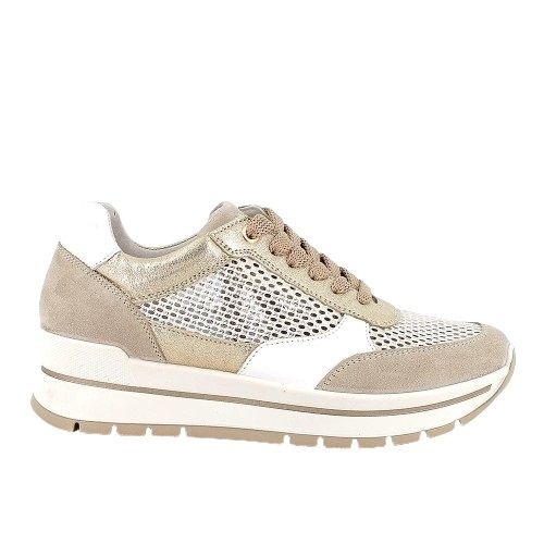 SNEAKERS IGI&CO DONNA PELLE LAMINATA/TESSUTO BEIGE 5662211