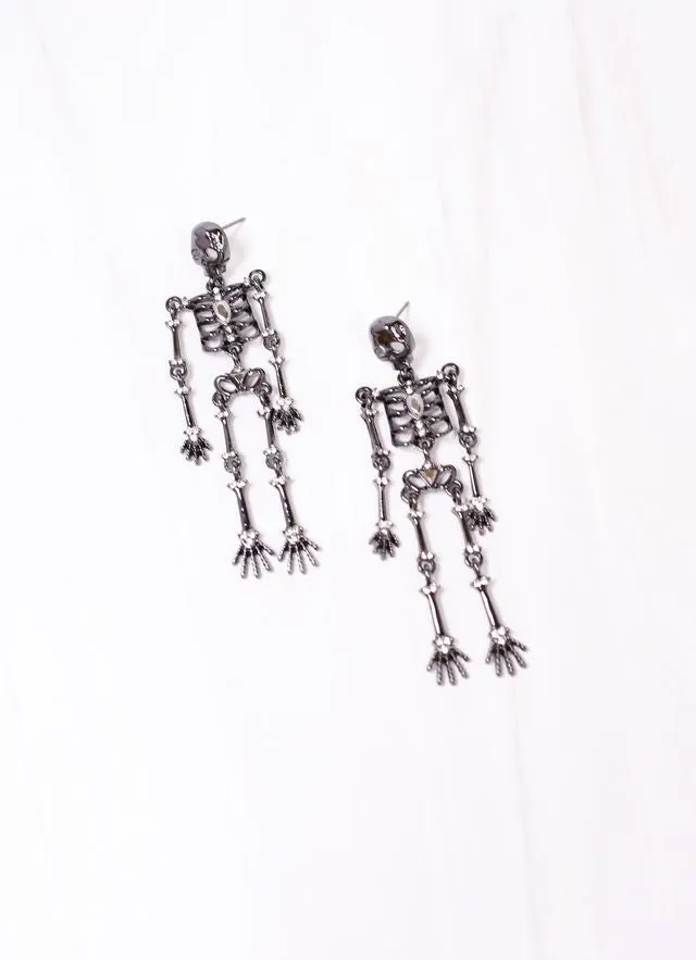 Spooky Skeleton Earring BLACK