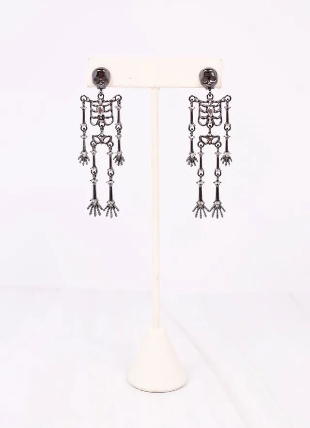 Spooky Skeleton Earring BLACK