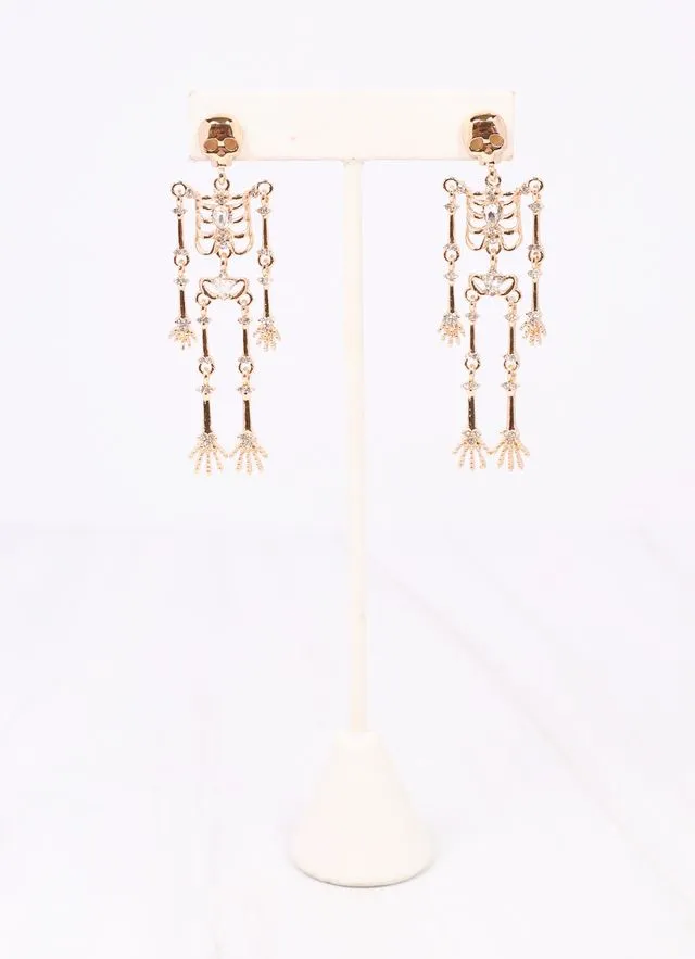 Spooky Skeleton Earring GOLD