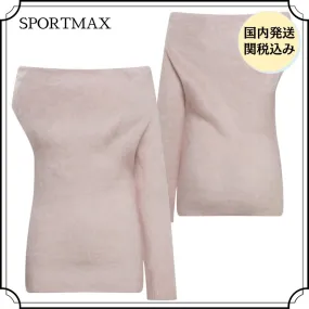 SPORT MAX  |Casual Style Wool Boat Neck Long Sleeves Plain Party Style