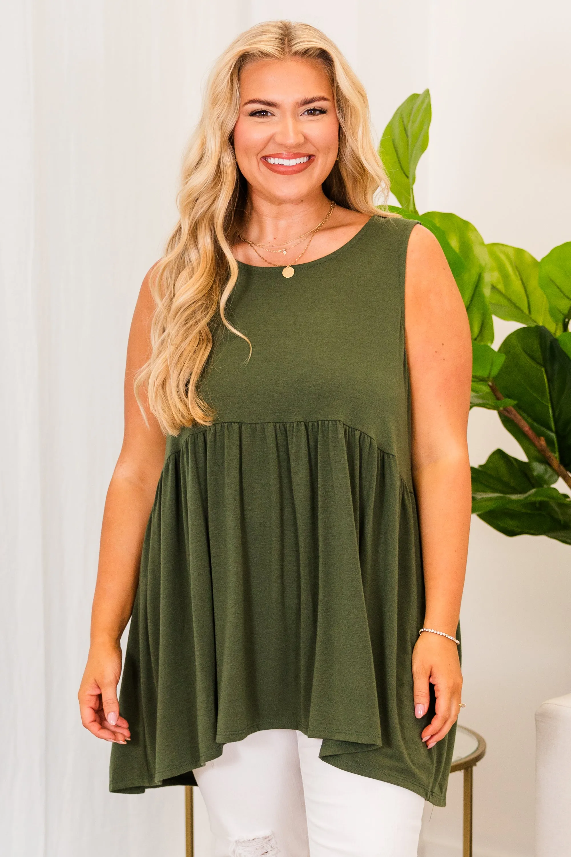 Summer Soiree Tank, Army Green