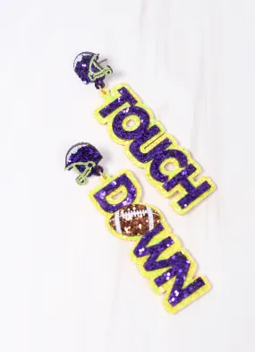 Touchdown Glitter Earring PURPLE YELLOW