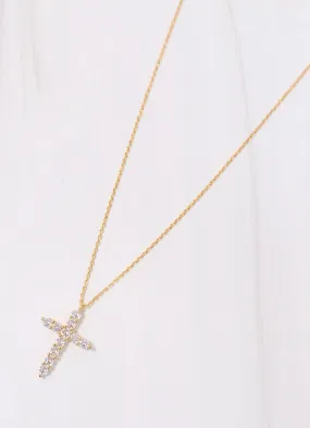 Valencourt CZ Cross Necklace GOLD