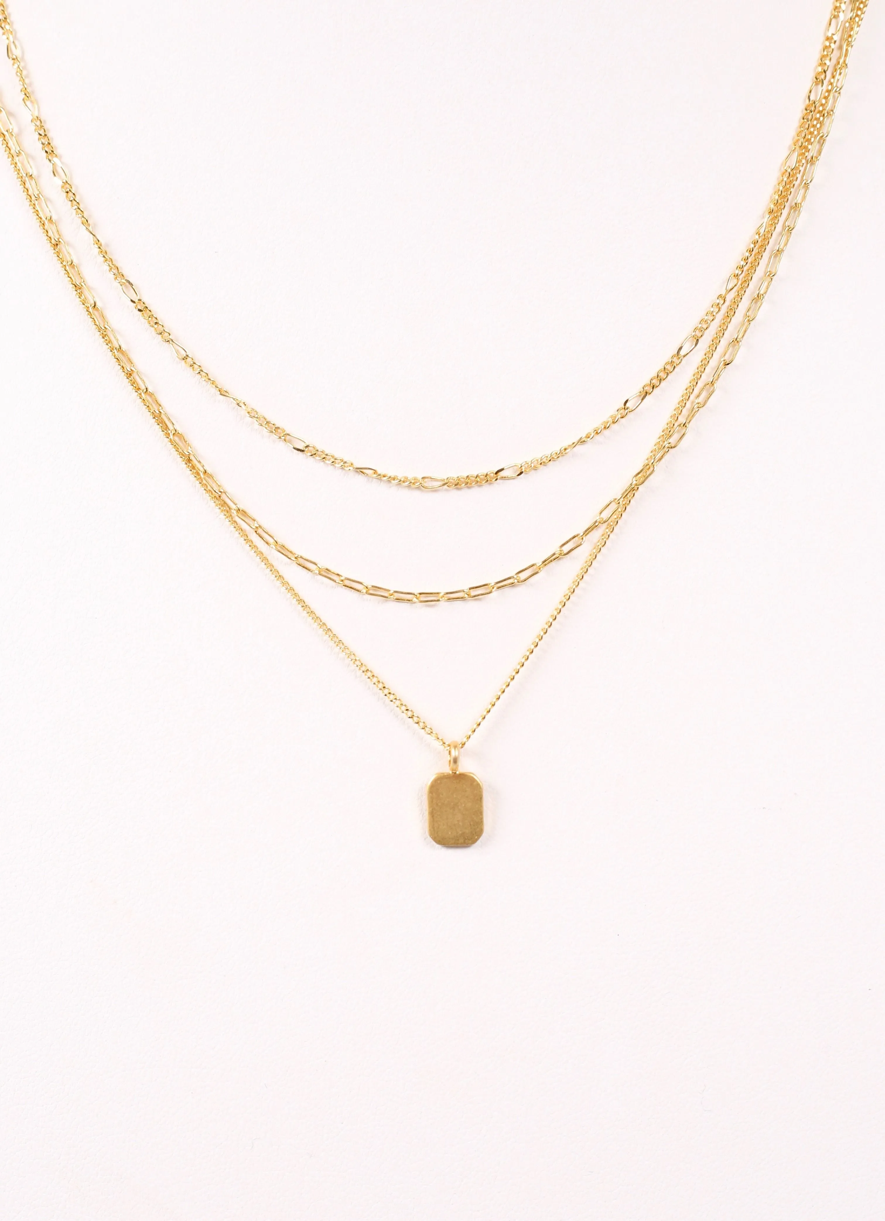 Wilsonia Layered Necklace with Charm GOLD