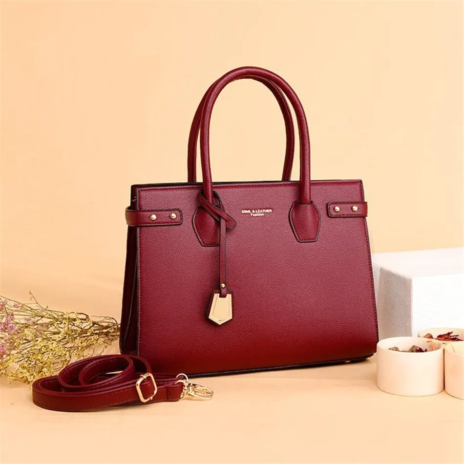 Women's Casual Faux Leather Top-handle Shoulder Tote Crossbody Bag