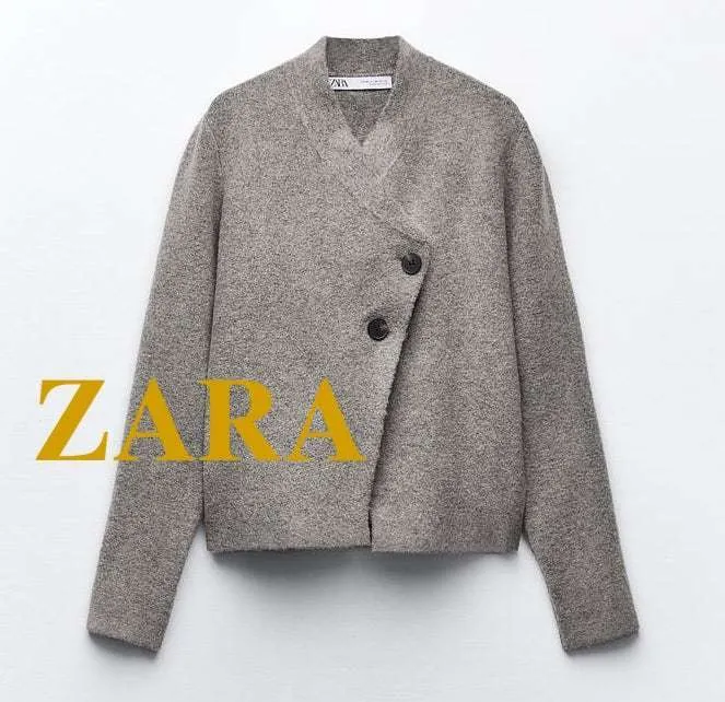 ZARA  |Casual Style Wool Long Sleeves Office Style Formal Style