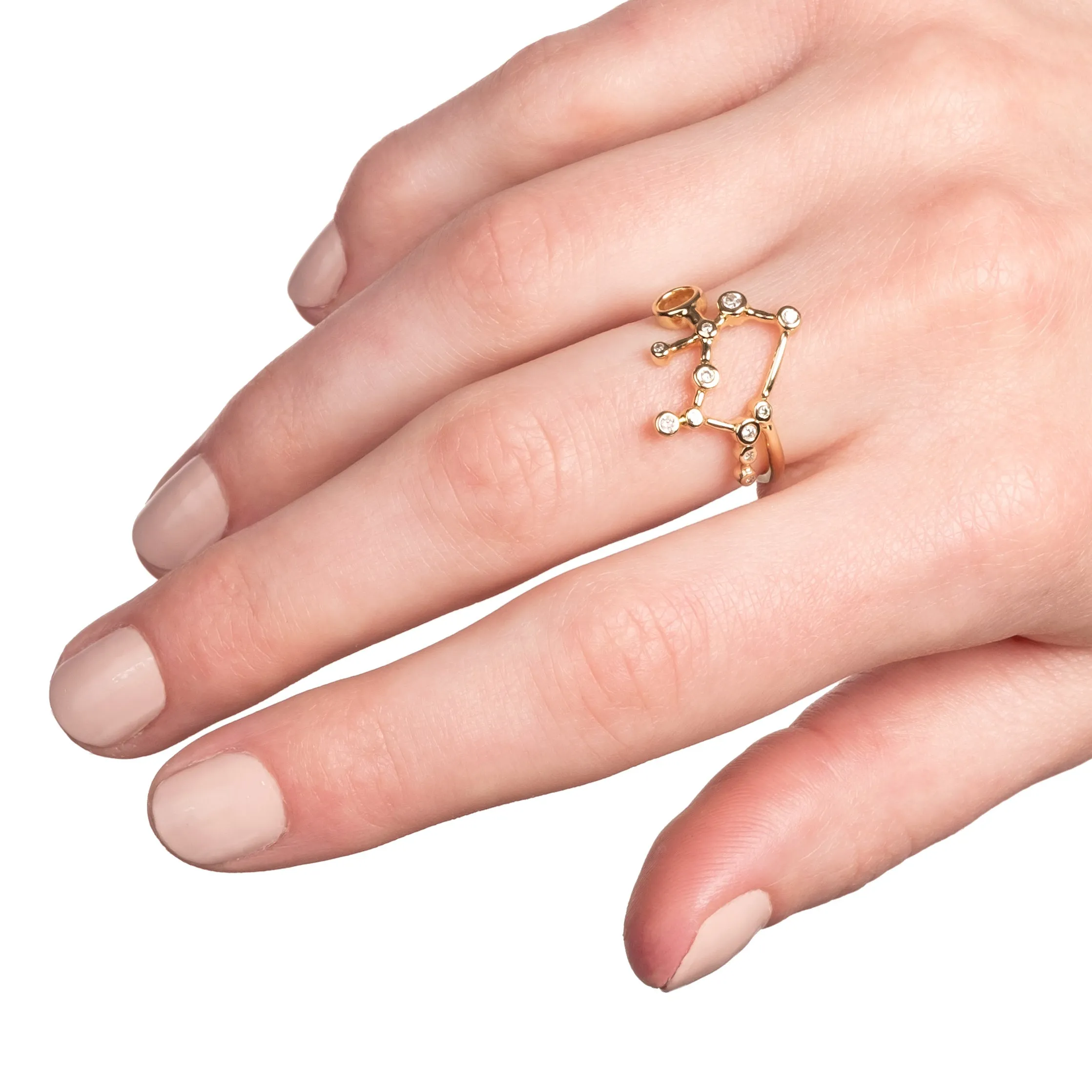 Zodiacs 14k & Diamond Gemini + Air Ring